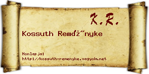Kossuth Reményke névjegykártya